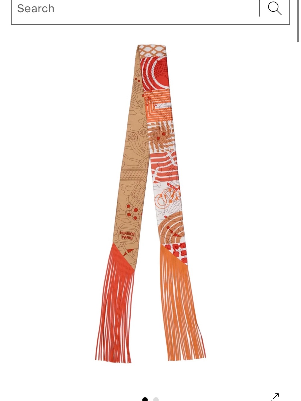 Hermes Au Bloc Fringe Silk Twilly - RARE NWOT